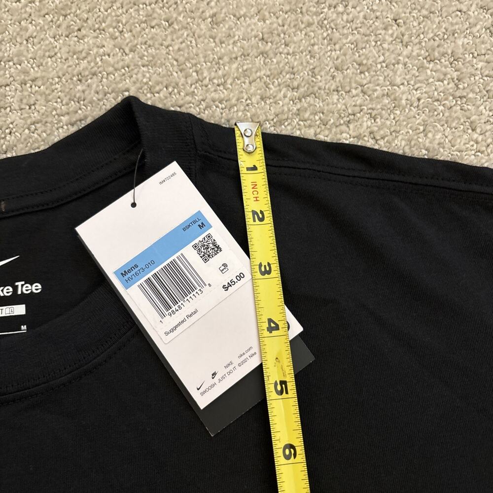 Nike Shirt Mens Medium Black Nike Dri-FIT Basketball Swoosh Court Graphic Tee - Picture 6 of 8